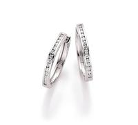 Smart Jewel Klappcreolen bezaubernd mit Zirkonia Steine, Silber 925 Onesize Damen