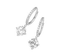 Smart Jewel Klappcreolen mit Behang, weiße Zirkonia, Silber 925, silber silber