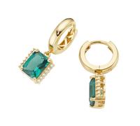 Paar Creolen SMART JEWEL "mit Zirkonia und grünem Kristallstein, vergoldet, Silber 925", grün, Ohrringe, Damen, Silber 925 (Sterlingsilber) (37180102-0) grün