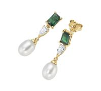 Paar Ohrhänger SMART JEWEL "mit edlen Steinen und Süßwasser-Perle, Silber 925", gold, Ohrringe, Damen, Silber 925 (Sterlingsilber) (25008935-0) gold