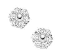 Smart Jewel Ohrstecker Blüte, Zirkonia Steine, Silber 925