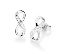 Smart Jewel Ohrstecker Infinity, Unendlichkeit mit Zirkonia, Silber 925 Onesize Damen