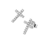 Paar Ohrstecker SMART JEWEL "Kreuz mit Zirkonia, Silber 925" Ohrringe Gr. Silber 925 (Sterlingsilber), silberfarben (silber) Damen (14239653-0) silber