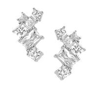 Smart Jewel Ohrstecker mit weißen Zirkonia Steinen, Silber 925