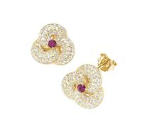 Paar Ohrstecker SMART JEWEL "mit Zirkonia und farbigen Ziersteinen, Silber 925", rot, Ohrringe, Herren, Silber 925 (Sterlingsilber) (30376133-0) rot