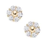 Smart Jewel Ohrstecker Ohrstecker Blüte, Zirkonia Steine, Silber 925