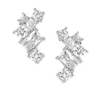 Smart Jewel Ohrstecker Ohrstecker mit weißen Zirkonia Steinen, Silber 925