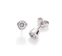 Smart Jewel Ohrstecker schlicht, Zirkonia in Zargenfassung, Silber 925 ca. Ø 4mm Damen