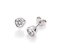 Ohrstecker schlicht, Zirkonia in Zargenfassung, Silber 925 Smart Jewel Silber 003 (Artikelnummer: 4W595/50X003)