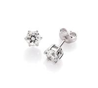 Smart Jewel Ohrstecker Zirkonia in Krappenfassung, Silber 925, silber silber