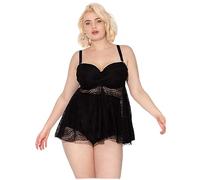 Smart & Sexy Damen Bandeau-Tankini mit Rüschen - Schwarz - D