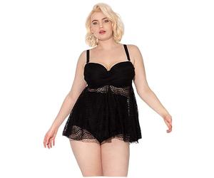 Smart & Sexy Damen Bandeau-Tankini mit Rüschen - Schwarz - D