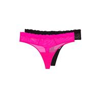 Smart & Sexy Damen Tanga-höschen aus Mesh und Spitze, Erhältlich in Multipackungen Tangahöschen, Electric Pink/Black Hue, 7