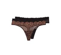 Smart & Sexy Damen Tanga-höschen aus Mesh und Spitze, Erhältlich in Multipackungen Tangahöschen, Klassischer Leopard/Schwarz, S