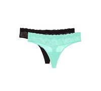 Smart & Sexy Women's Plus Size Mesh High Leg Panty, 2-Pack, Mint Chip/Black Hue, 11
