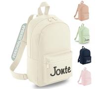 smartaini Kindergartenrucksack personalisiert mit Namen - Kinderrucksack für Kita, Krippe, Kindergarten & Schule, Mädchen & Jungen, Kleinkind Rucksack ab 2-3 Jahre, individuell & lässig (Beige)
