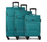 Kofferset SMARTBOX "Edition 04 4 Rollen Kofferset 3-teilig mit Dehnfalte", Herren, grün (petrol), Polyester, Koffer-Sets (69280746-0) petrol
