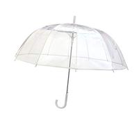 SMATI SMARTBULLE Großer langer Regenschirm Transparent - Windfest; 12 Stäbe; Durchmesser=102cm; Automatische Öffnung; Damenregenschirm; Ideal für Hochzeiten; Gesäumte Farbe WEISS