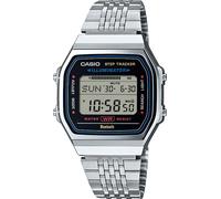 Smartwatch CASIO VINTAGE, schwarz (edelstahlfarben, schwarz, edelstahlfarben, schwarz), Smartwatches, Smartwatch, Armbanduhr, Herrenuhr, Damenuhr, Bluetooth,Stoppfunktion,Schrittzähler (43727523-0) ed
