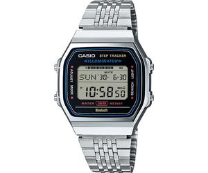 Smartwatch CASIO VINTAGE, schwarz (edelstahlfarben, schwarz, edelstahlfarben, schwarz), Smartwatches, Smartwatch, Armbanduhr, Herrenuhr, Damenuhr, Bluetooth,Stoppfunktion,Schrittzähler (43727523-0) ed