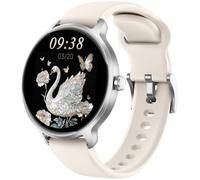 Smartwatch Damen Herren Rund, 1.27" AMOLED Smart Watch mit Telefonfunktion, Fitnessuhr Damen mit Pulsuhr Schlafmonitor Schrittzähler, 120+ Sportmodi, IP68 Wasserdicht Sportuhr für Samsung iOS Android