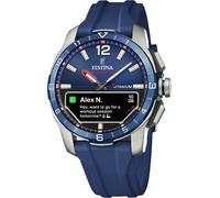 Smartwatch FESTINA "Connected D", blau (dunkelblau), Smartwatches, Damen, Smartwatch, Armbanduhr, Herrenuhr, Titan, Silikonarmband (39934443-0)