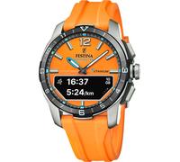 Smartwatch FESTINA "Connected D", orange, Smartwatches, Damen, Smartwatch, Quarzuhr, Armbanduhr, Herrenuhr, Schrittzähler, Weltzeit, Stoppfunkt. (38470809-0)