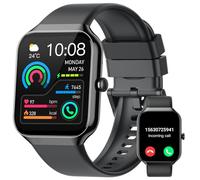 Smartwatch Herren Damen, 1.96" Fitnessuhr mit Telefonfunktion, Smart Watch Fitness Tracker SpO2 Pulsuhr Schlafmonitor Schrittzähler Uhr 113+ Sportmodi Sportuhr IP68 Wasserdicht für Android iOS Schwarz
