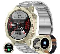 Smartwatch Herren mit Telefonfunktion, 1,52" AMOLED Touchscreen Uhren Fitness Tracker 100+ Sportmodi Aktivitätstracker Schlafmonitor Schrittzähler IP68 Wasserdicht Armbanduhr mit Android iOS Silber