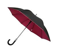 SMATI Großer langer Doppel-Canvas-Regenschirm - Windabweisender - 8 Faserrippen - Automatische Öffnung - Gummigriff mit strapazierfähigem Polyestergewebe - Durchmesser 105 cm - Dunkles Rubin