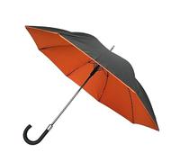 SMATI Großer langer Regenschirm aus doppeltem Segeltuch - Windabweisender - 8 Faserrippen - automatische Öffnung - Gummigriff mit strapazierfähigem Polyestergewebe - Durchmesser 105 cm - Cognac