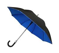 SMATI Großer langer Regenschirm aus doppelter Leinwand - Windabweisender - 8 Faserrippen - Automatische Öffnung - Gummigriff mit strapazierfähigem Polyestergewebe - Durchmesser 105 cm - Denim-Blau
