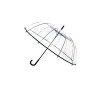 SMATI Großer langer Regenschirm Transparent - Windbeständig; 12 Stäbchen; Durchmesser=102cm; Automatische Öffnung; Gemischter Regenschirm; Farbe SCHWARZ umrandet.