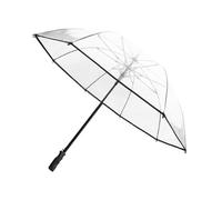 SMATI Großer Transparenter Golfschirm - Solide; Durchmesser= 124cm; Automatische Öffnung; Herren-/Damenschirm; Für 2 Personen; Gesäumte Farbe SCHWARZ.