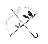 SMATI Langer Regenschirm Transparent - Glockenform; Stabil; Automatisch öffnend; Durchmesser=85cm; Damen Regenschirm; Motiv HUNDE.
