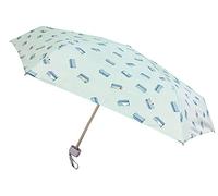 SMATI Mini Kompakt-Faltschirm - Taschengröße 18cm, windfest, 200g ultraleicht, manuell, Reise-Regenschirm, Damen-Regenschirm, TRANSAT-Motiv