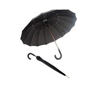 Smati Parapluie long noir automatique - Gentleman 16 baleines fibre de verre Susino Regenschirm, 92 cm, 114 liters, Schwarz (Noir)