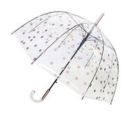 SMATI Transparenter langer Regenschirm - Glockenform; Stabil; Automatische Öffnung; Durchmesser=85cm; Transparenter Griff; Regenschirm für Frauen/Damen; Muster KUPFERPFEIFE