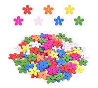 smatime 100PCS Bunte Holzknöpfe,Ausgefallene Knöpfe,Bunte Knöpfe zum Basteln,Bastelknöpfe Kinderknöpfe,Kreative Knöpfe mit 2 Löcher für Nähen DIY Basteln Handwerk Painting Geschenk Dekorationen(15mm)