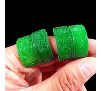 SMDSAZ Jade Ring für Männer und Frauen, Naturgrün, Innendurchmesser 20 mm, Traditioneller Stil, Unisex, Schmuck