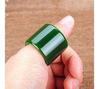 SMDSAZ Natürliche Hand Carve Jaspis Grün Gerade Rand Ring Modeschmuck Männer Frauen Glück Geschenke Amulett (Metal Color : Inner diameter20mm)
