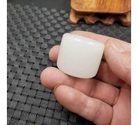 SMDSAZ Natürliche weiße Jade Wide Ringe for Männer und Frauen Smaragd Stein Ringe Mode Zubehör Schmuck Geschenke for Männer (Gem Color : Diameter 19-20mm)