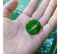 SMDSAZ Natürlicher Jade trockener Blauer hoher geschnitzter Jade-Ring, Jade-Ring, Jade-Ring (Color : Inner diameter19mm)