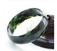SMDSAZ Natürliches grünes Jade Armband Armreif 54-64mm Charme Schmuckmode Hand Geschnitzte Dame Frau Mädchen (Metal Color : 54-56mm)