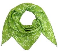 Smiley Smile Dreieck Schal aus 100% Baumwolle Frühling Unisex Uni Fashion Stola Tuch Übergangszeit Italy Sommer Strickschal Strick Tuch Happy (Grün)