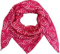 Smiley Smile Dreieck Schal aus 100% Baumwolle Frühling Unisex Uni Fashion Stola Tuch Übergangszeit Italy Sommer Strickschal Strick Tuch Happy (Schocking Pink)