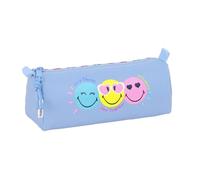 Smiley World Joyful Federmäppchen, recycelbarer Stoff, für Kinder, ideal für Kinder im Schulalter, bequem und vielseitig, Qualität und Widerstandsfähigkeit, 21 x 7 x 8 cm, Hellblau/Mehrfarbig, M,