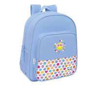 Smiley World Joyful Kinder-Rucksack, anpassbar, recycelbarer Stoff, ideal für Kinder verschiedener Altersgruppen, bequem und vielseitig, Qualität und Widerstandsfähigkeit, 32 x 12 x 38 cm, Hellblau /
