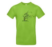 Smilo & Bron Herren T-Shirt mit Motiv Baum in Form eines Löwen Bedruckt Grün Orchid Green XL