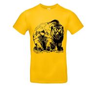 Smilo & Bron Herren T-Shirt mit Motiv Mountain Bear Bedruckt Gold M